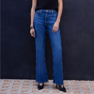 NEW Etica Anya Modern Flare Leg Blue Jeans in Wetlands Women's Size 30